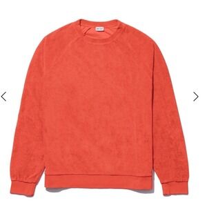 Kule The Terry Franny Raglan Sweatshirt Orange Red Cotton Blend Size M